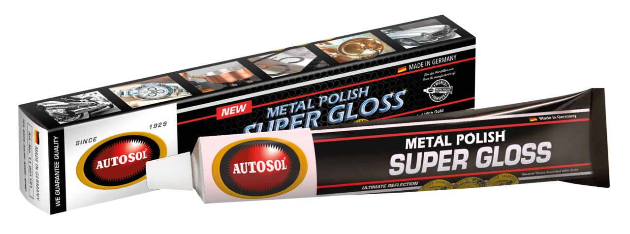 Frasco de pulido líquido Autosol para metales con acabado super brillante