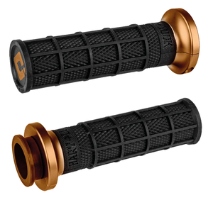 Puños deslizantes ODI Hart-Luck Lock-On con textura Full-Waffle en negro