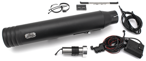 Par de silenciadores ajustables MCJ color negro mate para motocicleta Harley-Davidson Softail