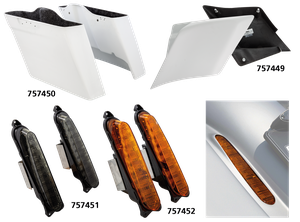 Guardabarros trasero estirado negro Rick's para motocicleta Harley-Davidson Touring