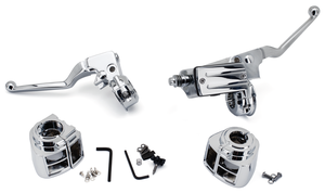 Par de mandos del manillar cromados para Harley-Davidson modelos 1982-1995