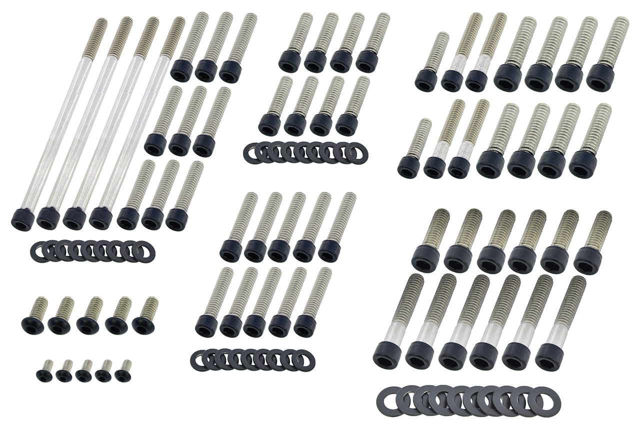 Kit de tornillos de transmisión en acero inoxidable negro para motocicleta