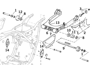 Conjunto de piezas metálicas para basculante de motocicleta Harley-Davidson FXR