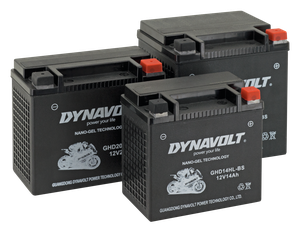 Batería Nano Gel Dynavolt rectangular negra con bornes superior