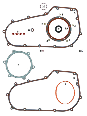 Kit de juntas, o-rings y retenes de aceite para la transmisión primaria de motores Twin Cam de 6 velocidades
