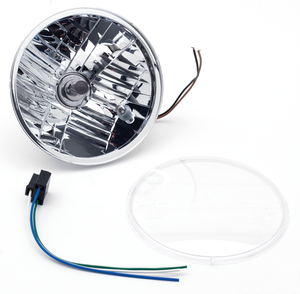 Faro circular de 7 pulgadas con base de montaje inferior para motocicleta