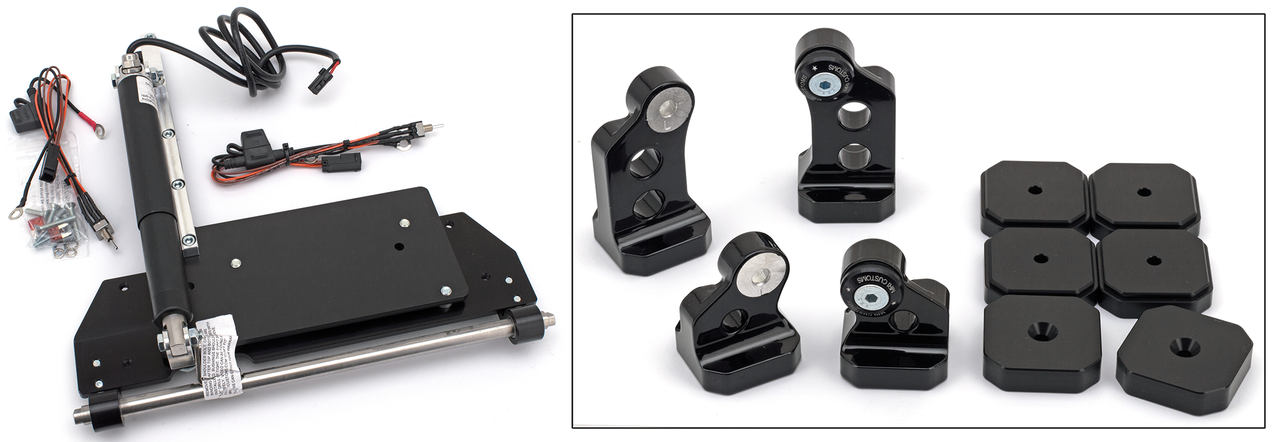 Soporte central eléctrico MRI instalado en motocicleta Harley-Davidson Touring