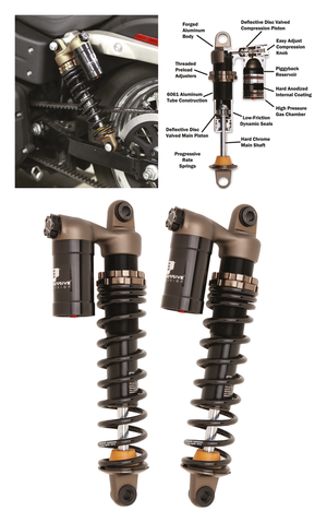 Par de amortiguadores Progressive Suspension serie 970 para motocicleta