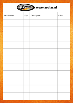 Bloc de notas Zodiac para uso en taller de motocicletas