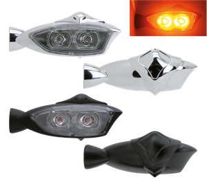 Piloto trasero Hell-Fire LED con intermitentes integrados para motocicleta