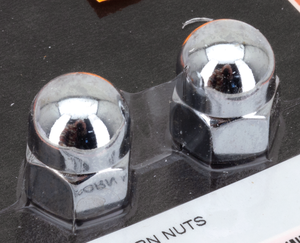 Par de nueces de bellota redondas cromadas para manillar de motocicleta