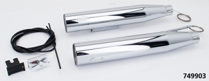 Tubos de escape ajustables MCJ instalados en motocicleta Harley-Davidson Dyna