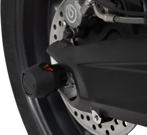 Juego de dos deslizadores metálicos para eje trasero de motocicleta