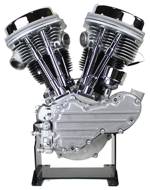 Motor Panhead custom de Harley-Davidson con acabado clásico