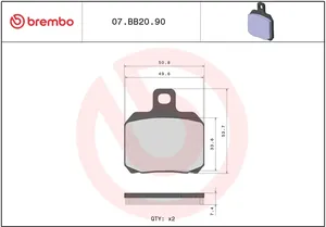 Pastilla de freno Genuine Sinter Prime Line vista lateral