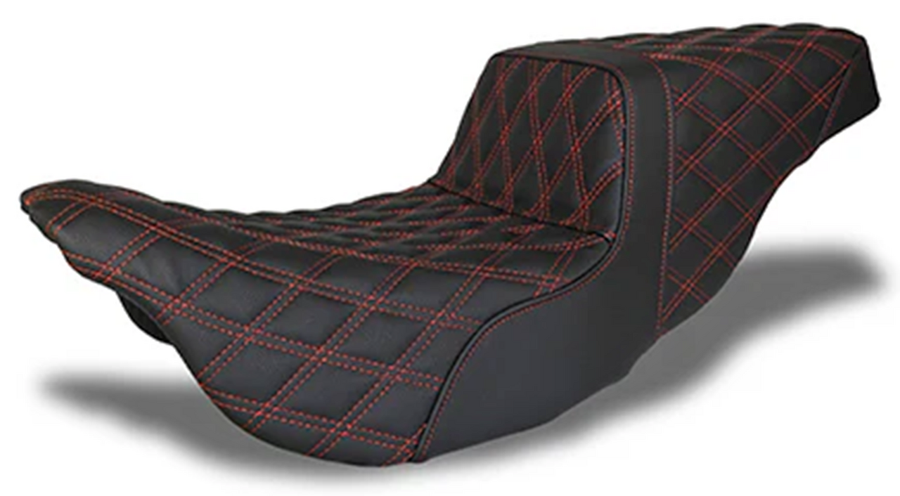 Asiento trasero negro DNA King Step 2-Up para Harley Touring