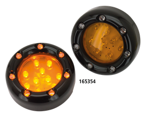 Kit de intermitentes LED dobles estilo Deuce color negro con luz blanca