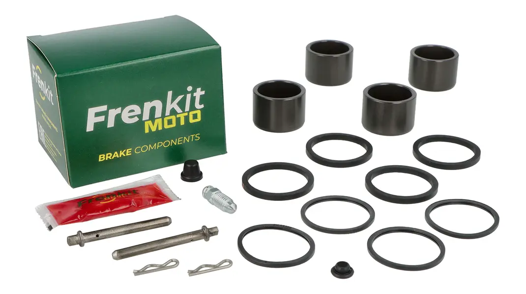 Superkit de reparación de pinza de freno con componentes internos visibles