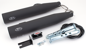 Tubos de escape ajustables MCJ montados en motocicleta Harley-Davidson Dyna
