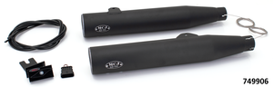 Tubos de escape ajustables MCJ color negro para motocicleta Harley-Davidson Dyna