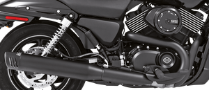 Par de silenciosos slip-on Racing con acabado oscuro para motocicleta