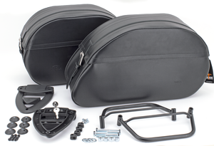 Kits de alforjas K-Drive Longride Click & Lock instalados en motocicleta