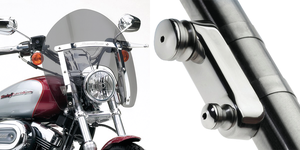 Parabrisas National Cycle Switchblade corto de color oscuro con sistema de montaje desmontable