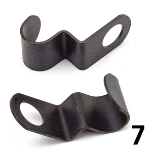 Clips metálicos para sujeción de cables en motocicleta estilo vintage