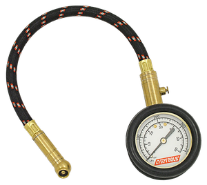 Medidor de presión de neumáticos Cruz Tools Pro Tire de color negro con escala analógica