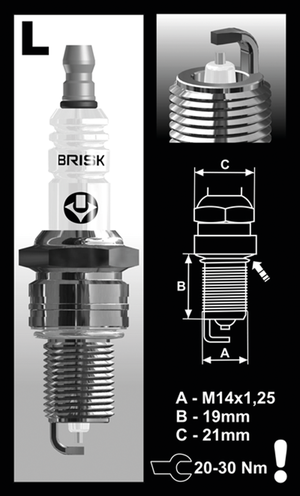 Juego de bujías BRISK para motocicleta