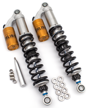 Par de amortiguadores Ohlins negros para motocicleta Harley-Davidson