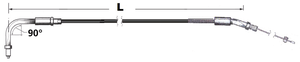 Cables de acelerador T17 para carburador Mikuni HS40 con puno snap-in