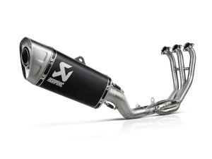 Sistema de escape completo Racing Line instalado en motocicleta