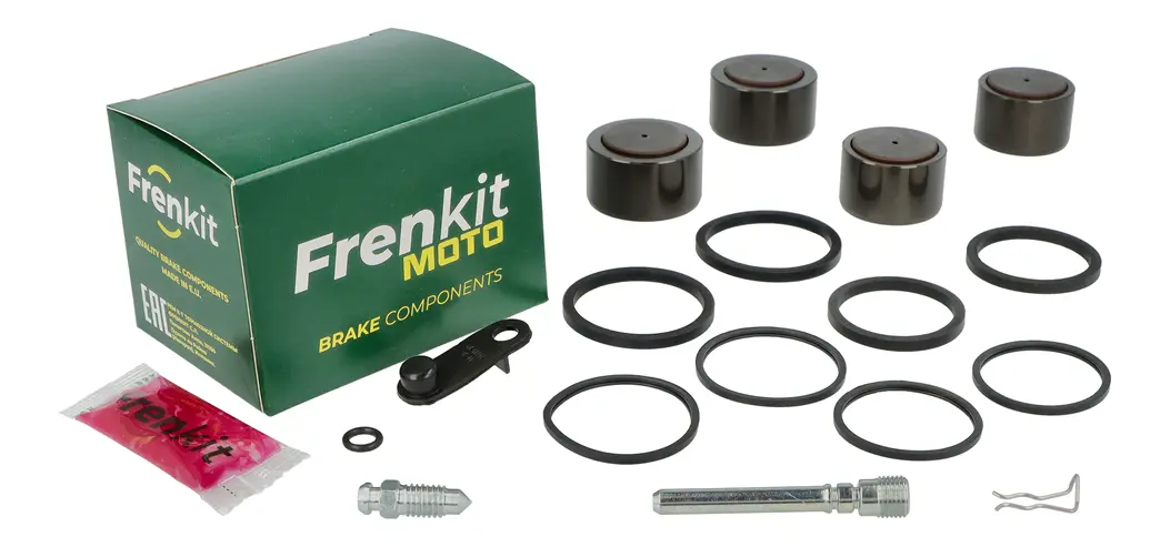 Superkit de reparación de pinza de freno con componentes internos visibles