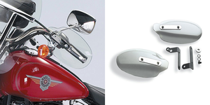 Deflectores de mano National Cycle instalados en manillar de motocicleta