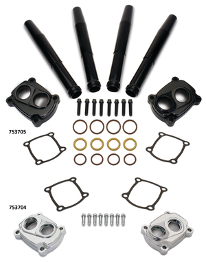 Tapas para taques de bajo perfil JIMS color negro para motor Milwaukee Eight