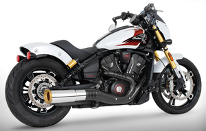 Par de silenciosos slip-on de 4 pulgadas instalados en Indian Scout modelo 2025 o superior