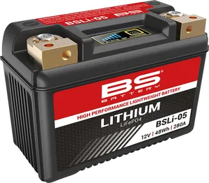 Batería de litio LiFePO4 rectangular negra para motocicleta