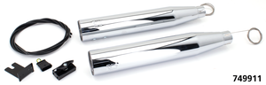 Tubos de escape ajustables MCJ cromados para Harley-Davidson Twin Cam Softail
