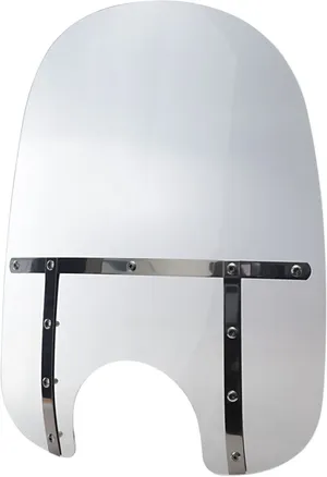 Parabrisas Memphis Fats instalado en manillar de motocicleta Harley-Davidson