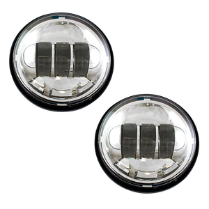 Faro LED redondo Cyron de 4 1/2 pulgadas con lente transparente y carcasa negra