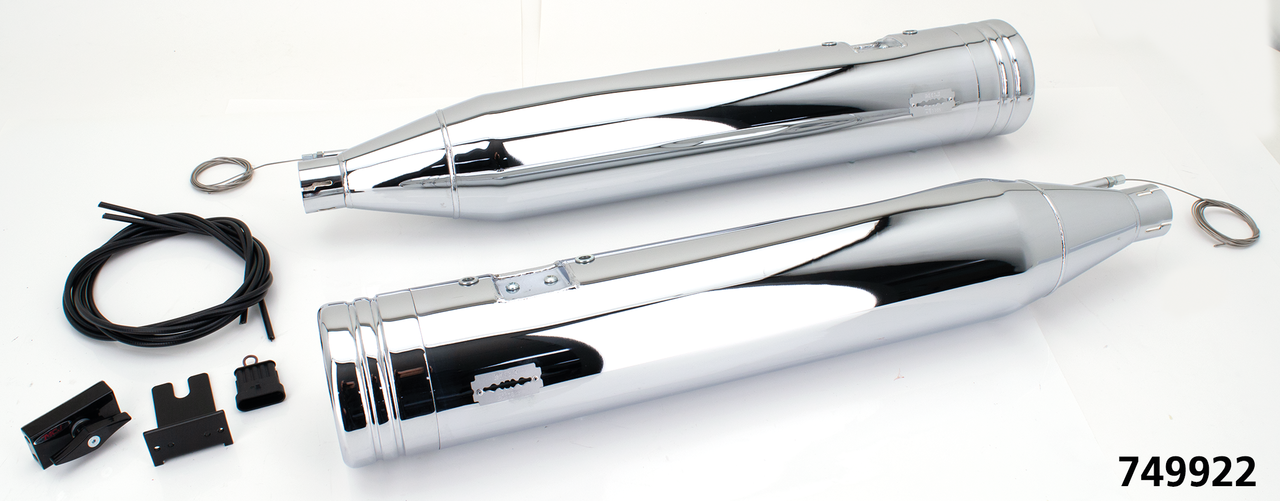 Tubos de escape ajustables MCJ montados en motocicleta Harley Touring