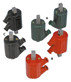 Bobinas de encendido Dyna-Mite con conector de salida angulada fabricadas por Dyna-Tek