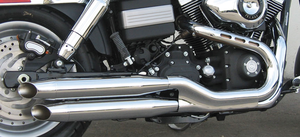 Tubos de escape ajustables MCJ color negro para Harley-Davidson Dyna