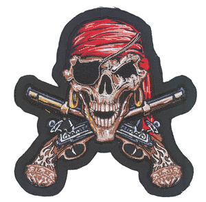 PARCHES BORDADOS LETHAL THREAT - Pirate Skull 6.5"x5" — B-stock