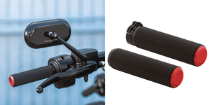 Puños de manillar Arlen Ness Knurled Fusion con textura acanalada en negro