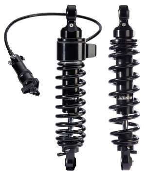 Par de amortiguadores traseros ajustables remotos bitubo para motocicleta Harley Touring