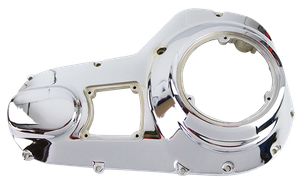 Par de tapas de primaria exteriores cromadas para motocicletas Harley-Davidson FXR y Touring