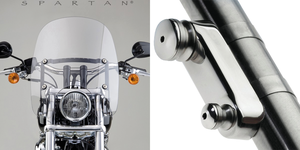Pantalla de anclaje rápido National Cycle Spartan instalada en motocicleta
