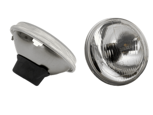 Faro delantero estilo Bates cromado de 5 1/2 pulgadas para moto custom